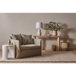 Oberon Crescent Side Table - White Grain Ash