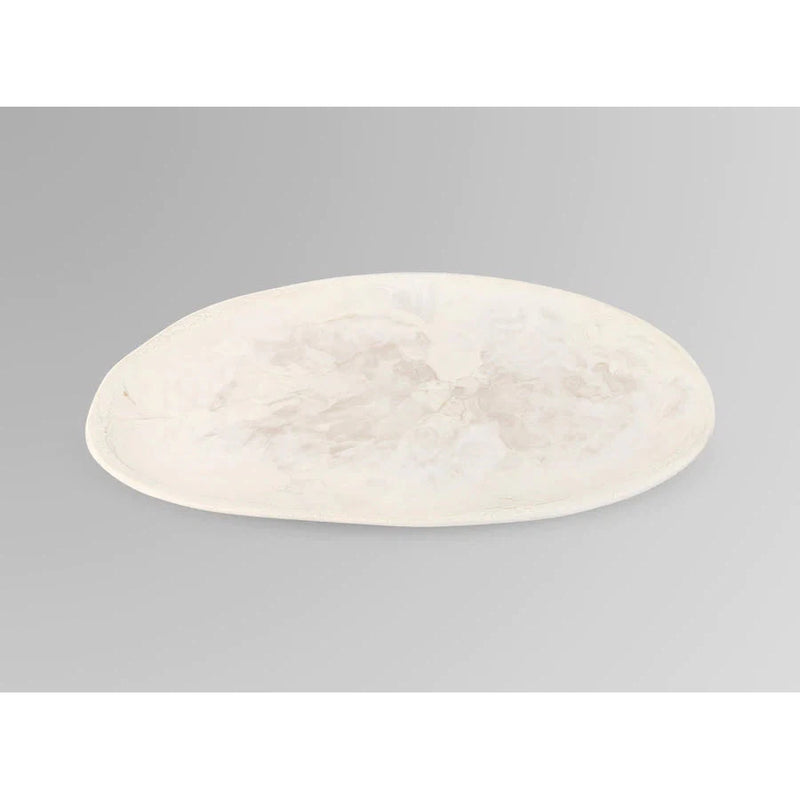 Long Resin Temple Platter - Chalk Swirl