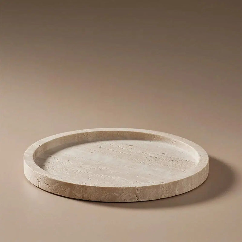 Nile Round Travertine Tray