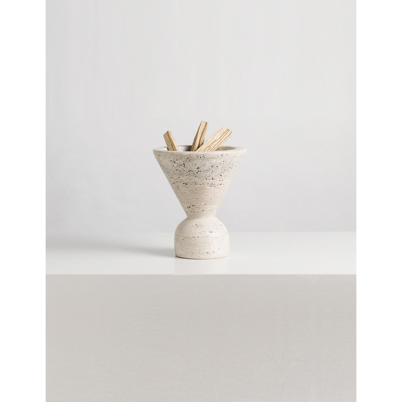 Neue Void Incense Burner – Travertine