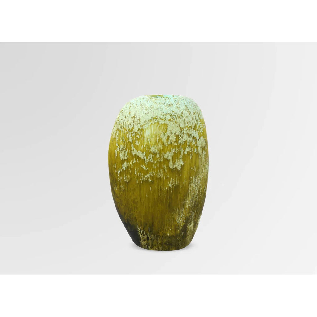 Bold Resin Skipping Stone Vase - Malachite
