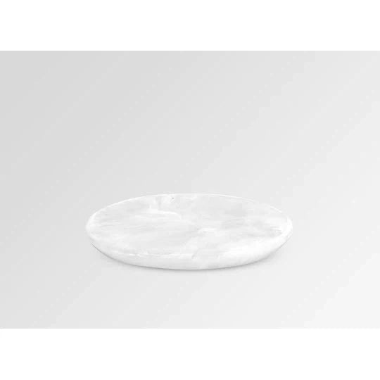 Resin Boulder Coaster - Swirl White Clear