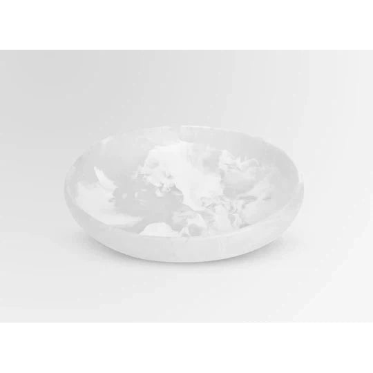 Medium Earth Bowl - Swirl White Clear