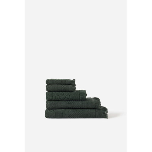 Jacquard Bath Towel Range - Moss