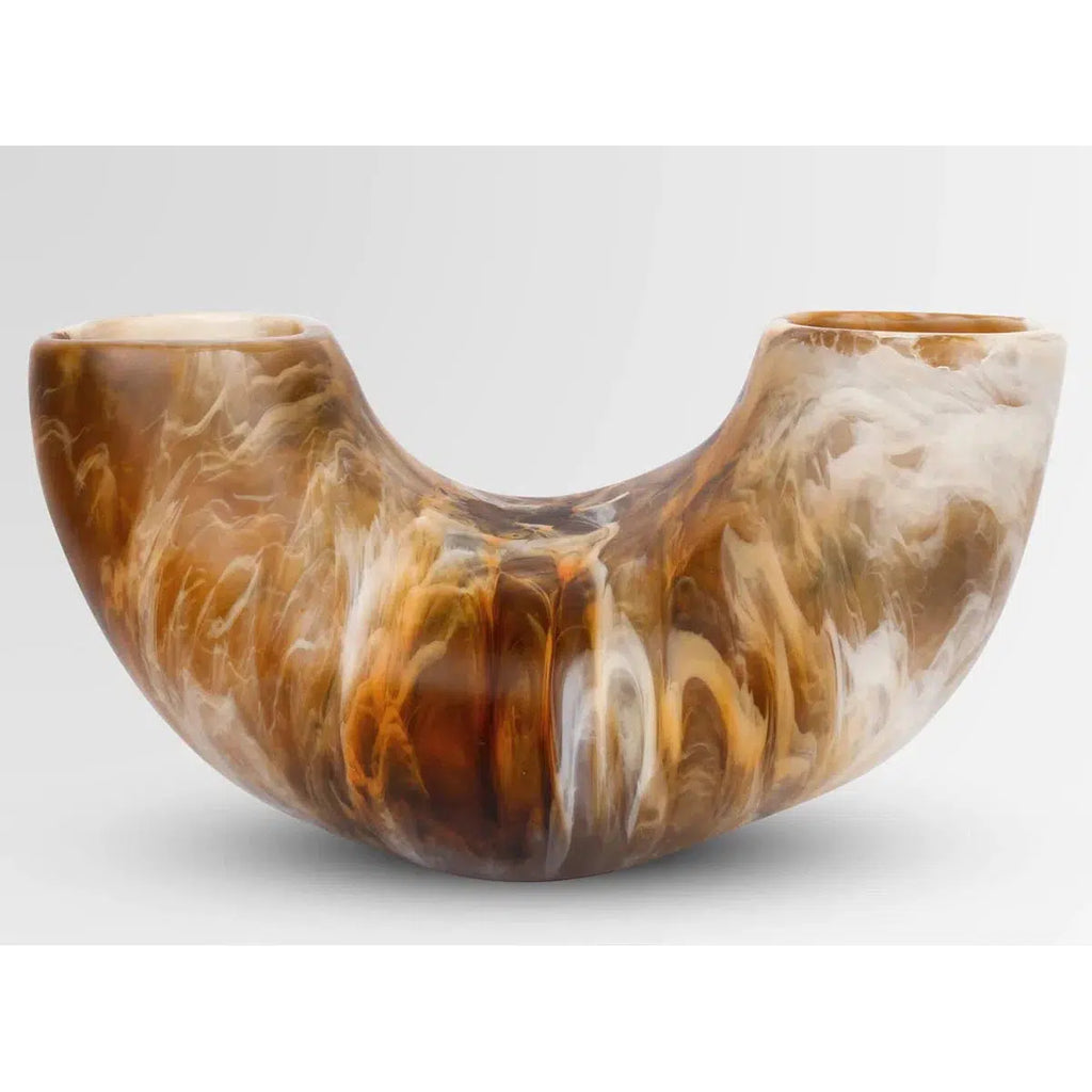 Large Resin Horn Vase - Light Horn