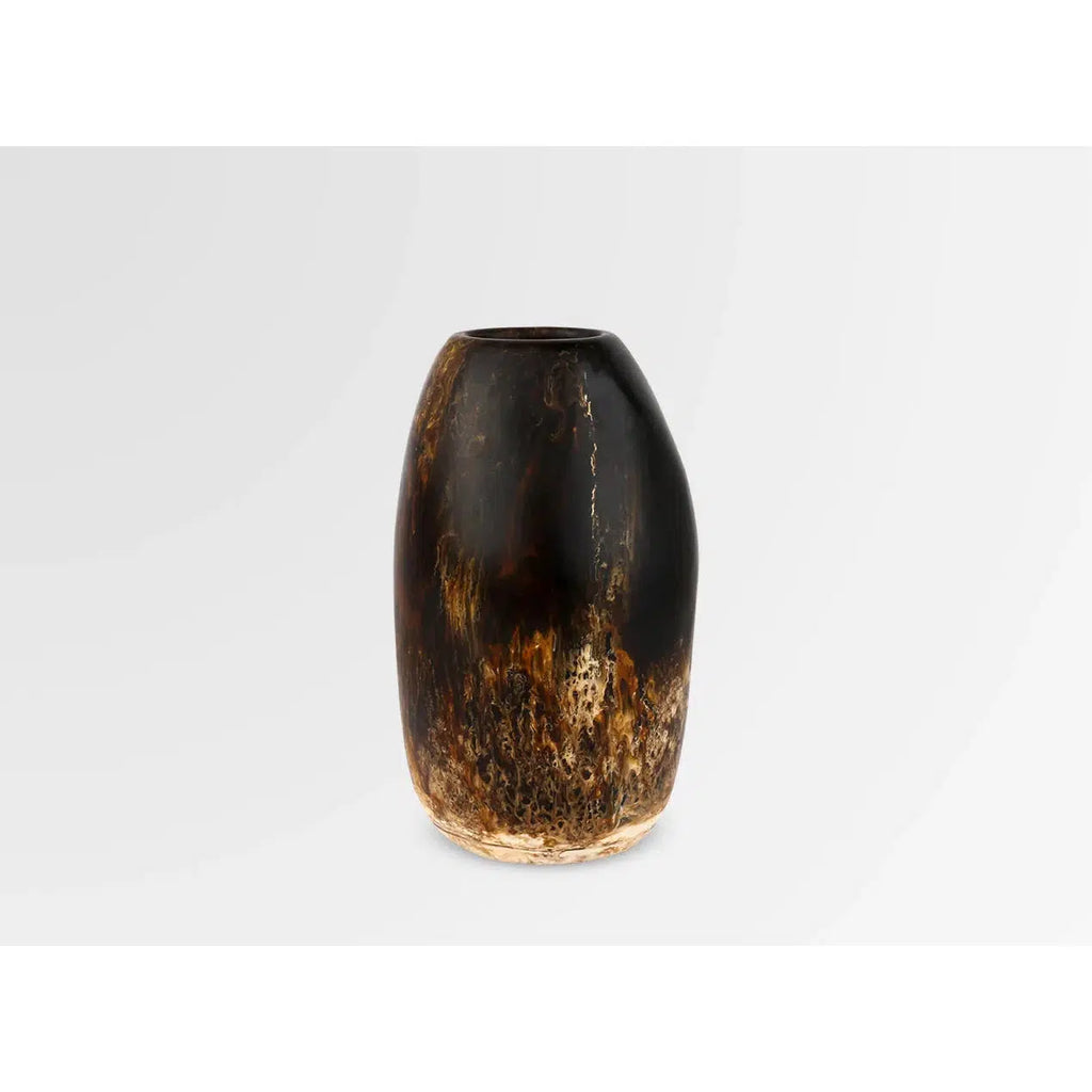 Medium Resin Pebble Vase - Dark Horn