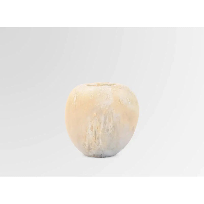 Resin Skipping Stone Round Vase - Sandy Pearl