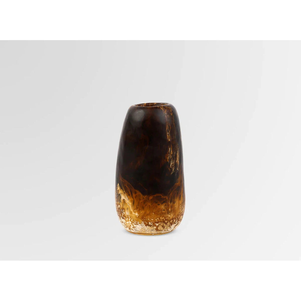 Small Resin Pebble Vase - Dark Horn